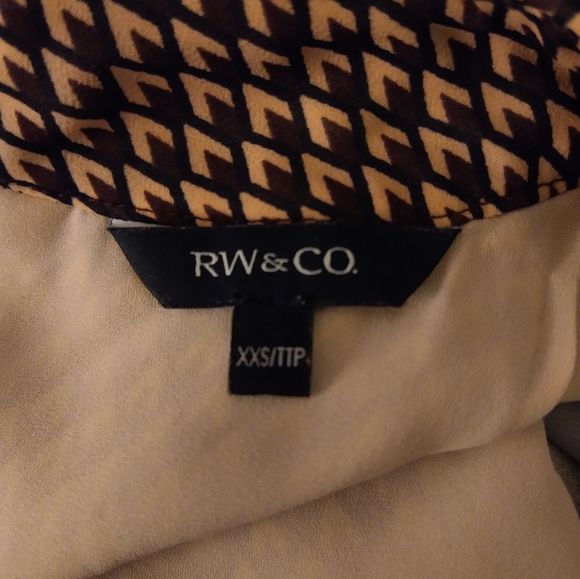 RW&CO. Collared sleeveless shirt, Pink/Purple/Maroon pattern, Size XXS - Picture 4 of 4